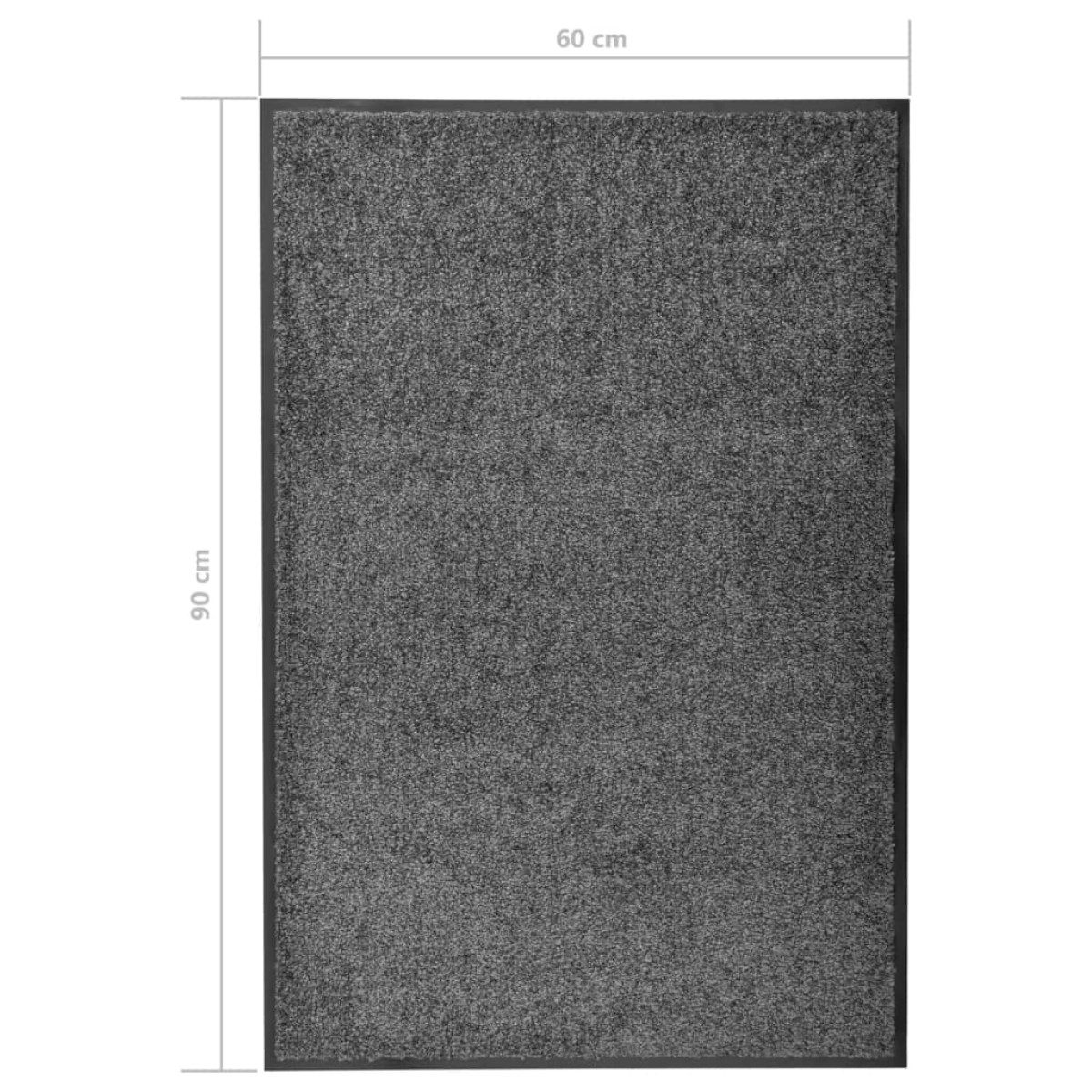 vidaXL Πατάκι Εισόδου Πλενόμενο Ανθρακί 60 x 90 εκ.