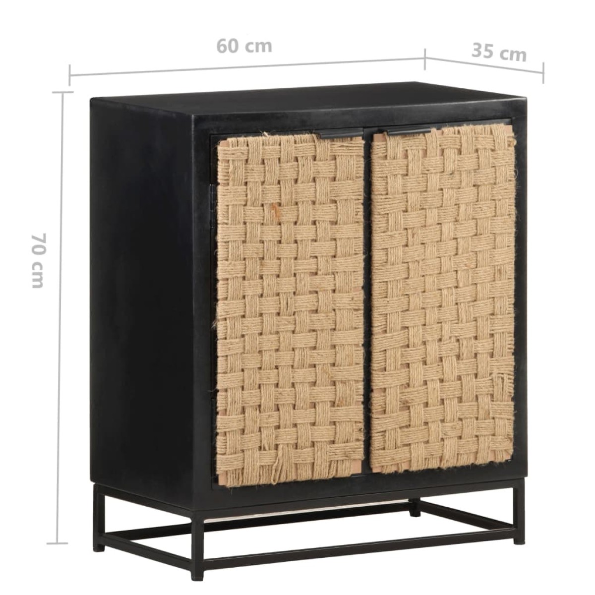 vidaXL Ντουλάπι 60 x 35 x 70 εκ. από Μασίφ Ξύλο Μάνγκο