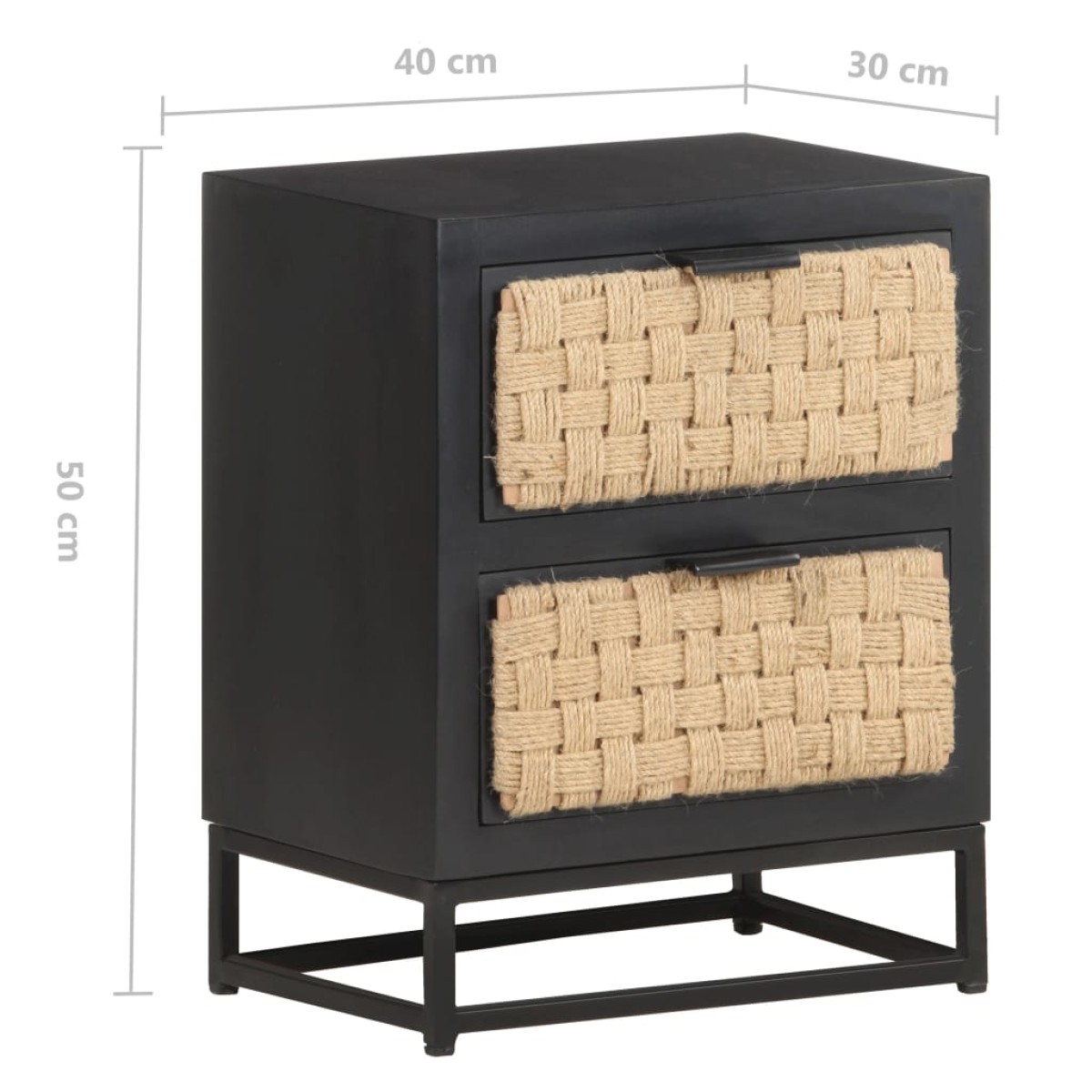 vidaXL Κομοδίνο 40 x 30 x 50 εκ. από Μασίφ Ξύλο Μάνγκο