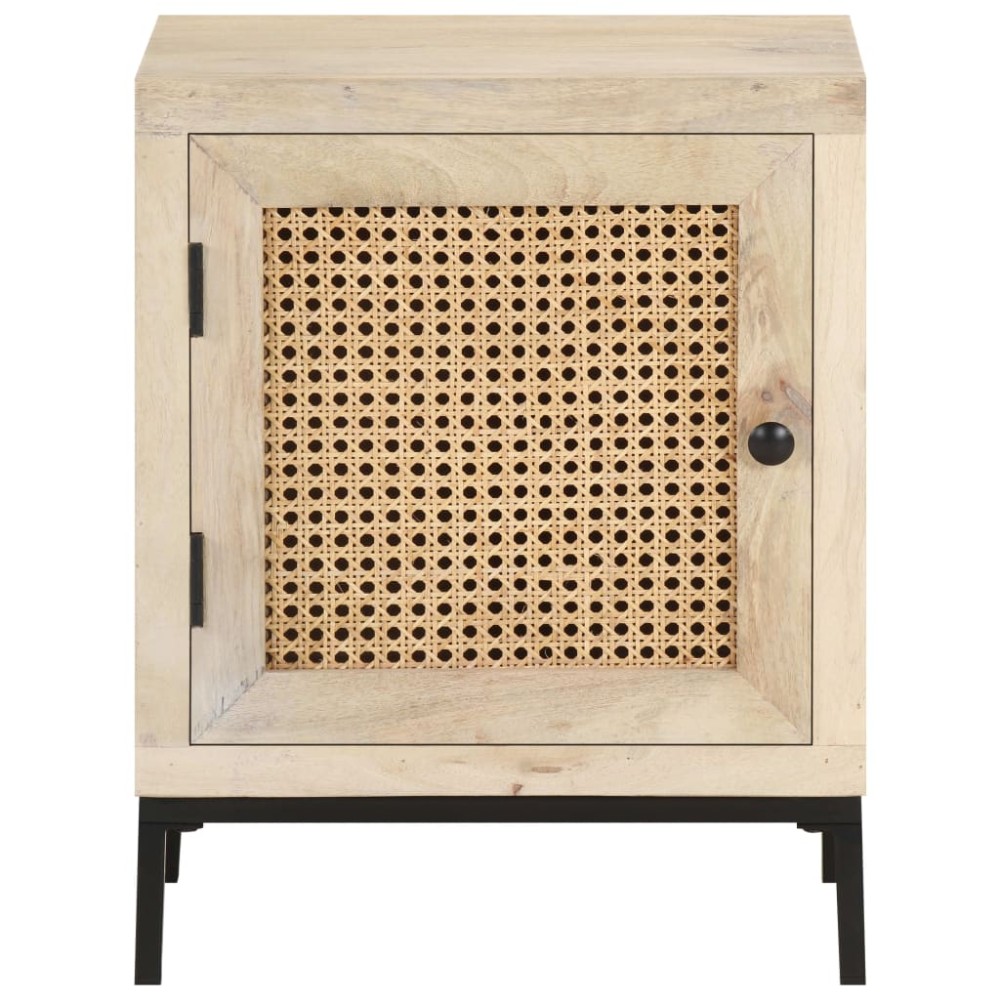 vidaXL Κομοδίνο 40 x 30 x 50 εκ. Μασίφ Ξύλο Μάνγκο/Φυσικό Ζαχαροκάλαμο