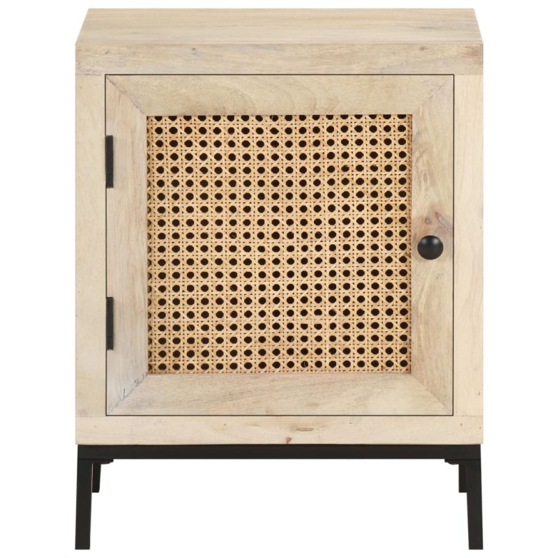 vidaXL Κομοδίνο 40 x 30 x 50 εκ. Μασίφ Ξύλο Μάνγκο/Φυσικό Ζαχαροκάλαμο