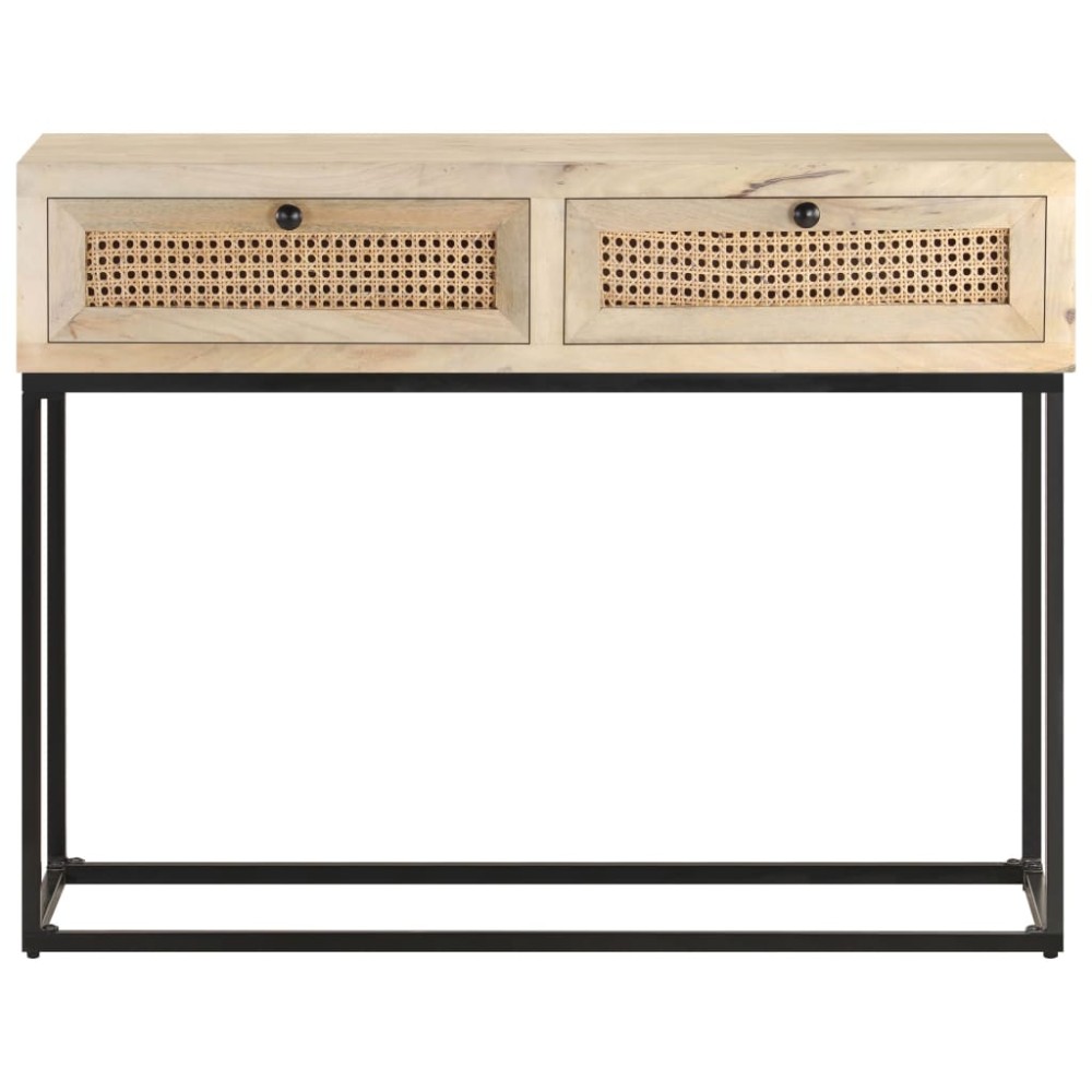 vidaXL Τραπέζι Κονσόλα 100x35x76εκ Μασίφ Ξύλο Μάνγκο/Φυσικό Ζαχαροκάλ.