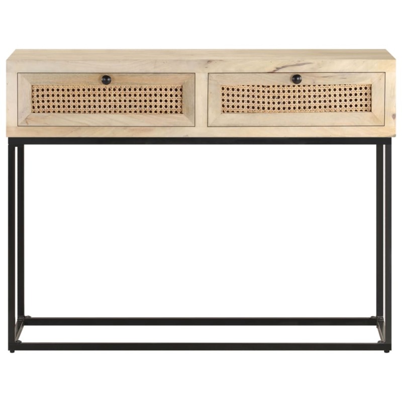 vidaXL Τραπέζι Κονσόλα 100x35x76εκ Μασίφ Ξύλο Μάνγκο/Φυσικό Ζαχαροκάλ.