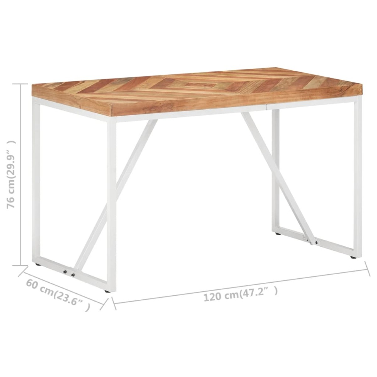 vidaXL Τραπεζαρία 120 x 60 x 76 εκ. από Μασίφ Ξύλο Ακακίας/Ξύλο Μάνγκο