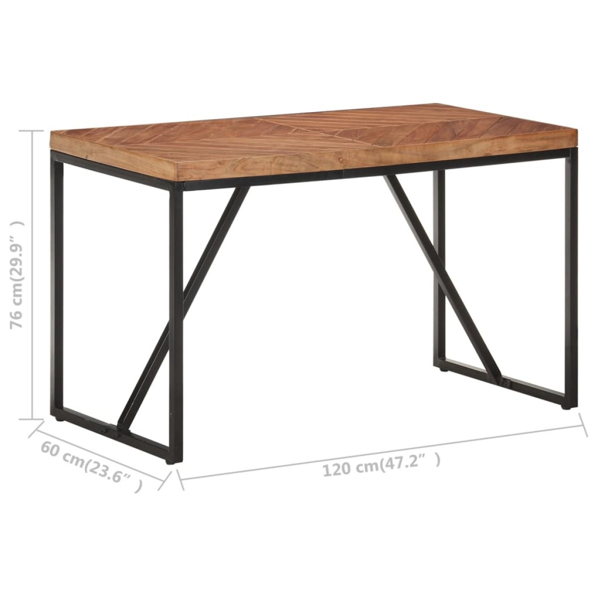 vidaXL Τραπεζαρία 120 x 60 x 76 εκ. από Μασίφ Ξύλο Ακακίας/Ξύλο Μάνγκο