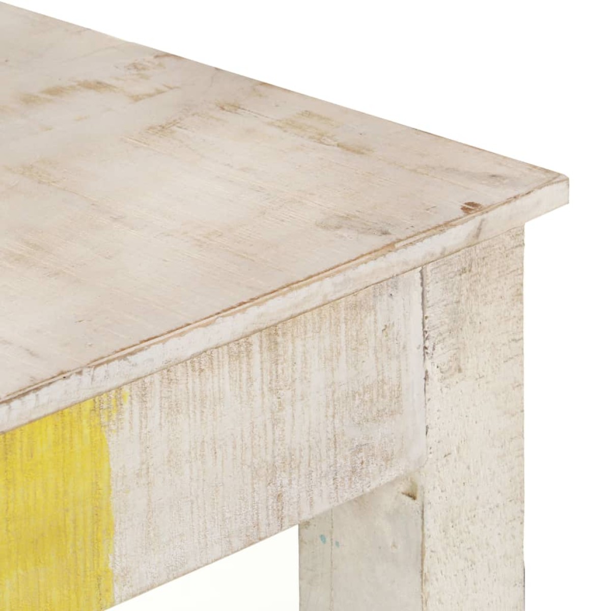 vidaXL Τραπέζι Κονσόλα Λευκό 115x35x77 εκ. από Ακατέργαστο Ξύλο Μάνγκο