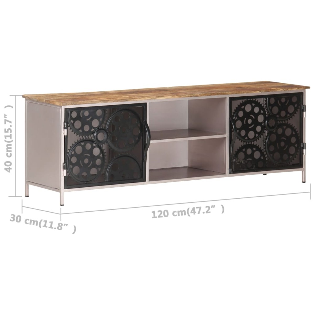 vidaXL Έπιπλο Τηλεόρασης 120 x 30 x 40 εκ. από Ακατέργαστο Ξύλο Μάνγκο