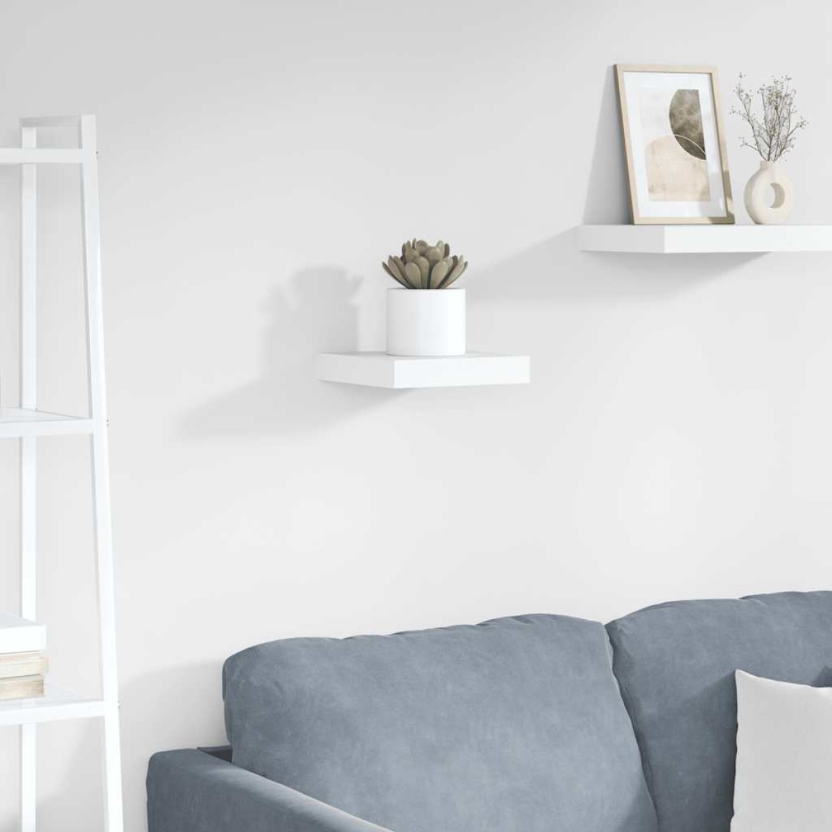 vidaXL Ράφι Τοίχου Γυαλιστερό Γκρι 23x23,5x3,8 εκ. MDF