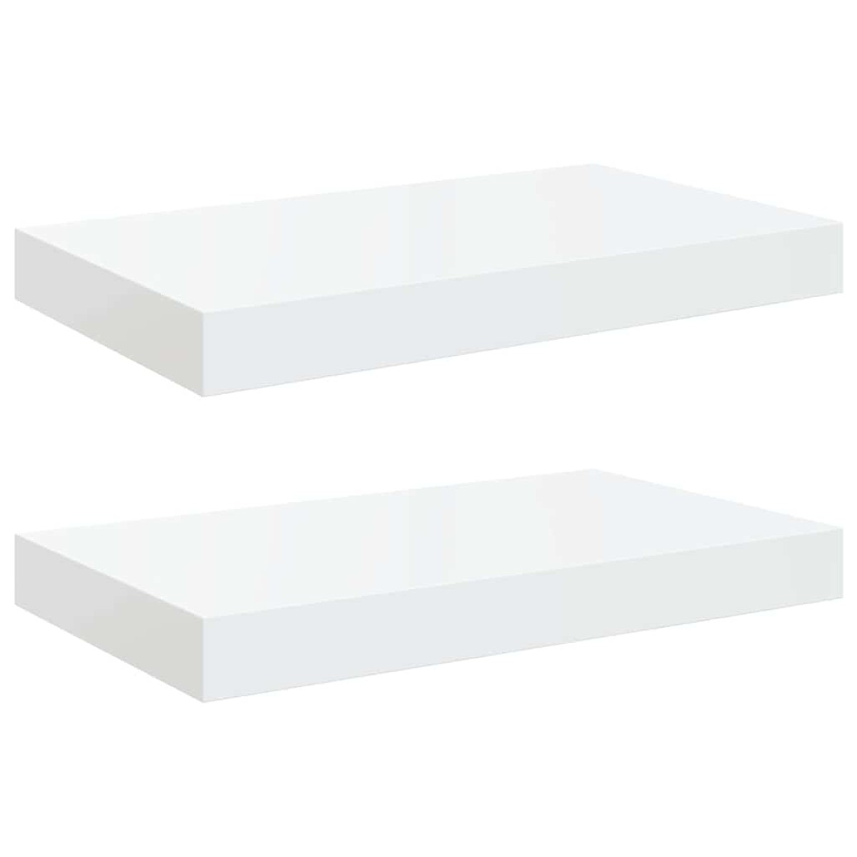 vidaXL Ράφια Τοίχου Γυαλιστερά Άσπρα 2 Τεμάχια 40x23x3,8 εκ. MDF