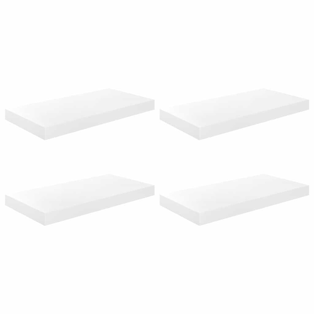 vidaXL Ράφια Τοίχου Γυαλιστερά Άσπρα 4 Τεμάχια 50x23,5x3,8 εκ. MDF