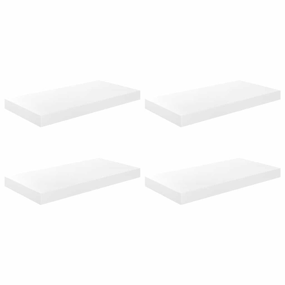 vidaXL Ράφια Τοίχου Γυαλιστερά Άσπρα 4 Τεμάχια 50x23x3,8 εκ. MDF
