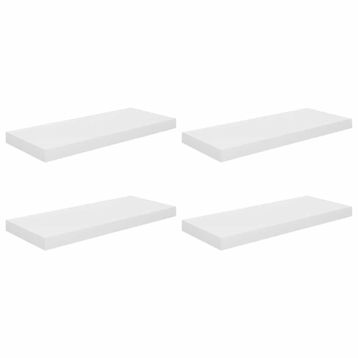 vidaXL Ράφια Τοίχου Γυαλιστερά Άσπρα 4 Τεμάχια 60x23,5x3,8 εκ. MDF