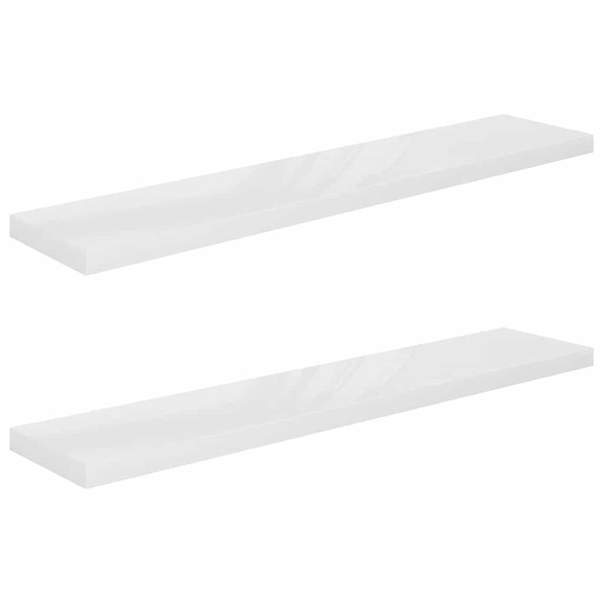 vidaXL Ράφια Τοίχου Γυαλιστερά Άσπρα 2 Τεμάχια 120x23,5x3,8 εκ. MDF