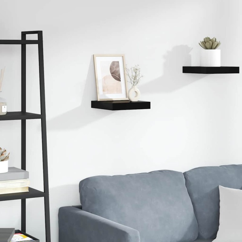 vidaXL Ράφι Τοίχου Γυαλιστερό Μαύρο 23x23,5x3,8 εκ. MDF