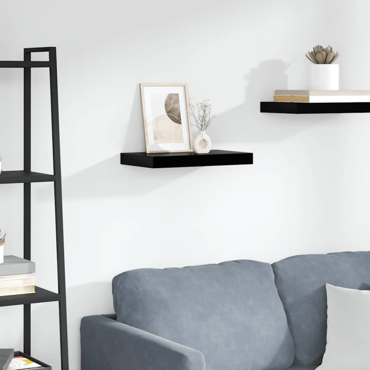 vidaXL Ράφι Τοίχου Γυαλιστερό Μαύρο 40x23x3,8 εκ. MDF