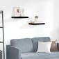 vidaXL Ράφια Τοίχου Γυαλιστερά Μαύρα 2 Τεμάχια 40x23x3,8 εκ. MDF