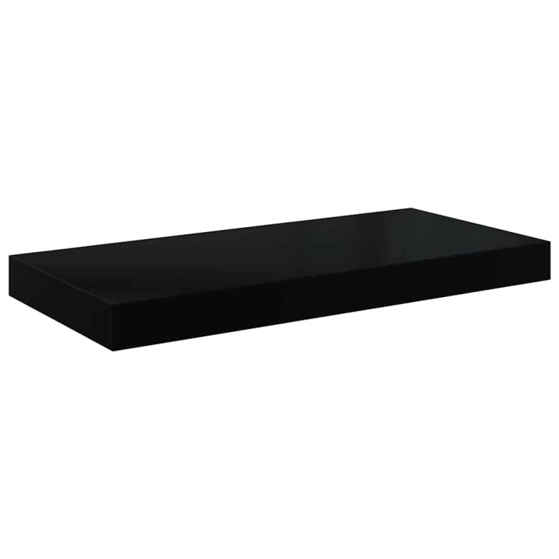 vidaXL Ράφι Τοίχου Γυαλιστερό Μαύρο 50x23,5x3,8 εκ. MDF