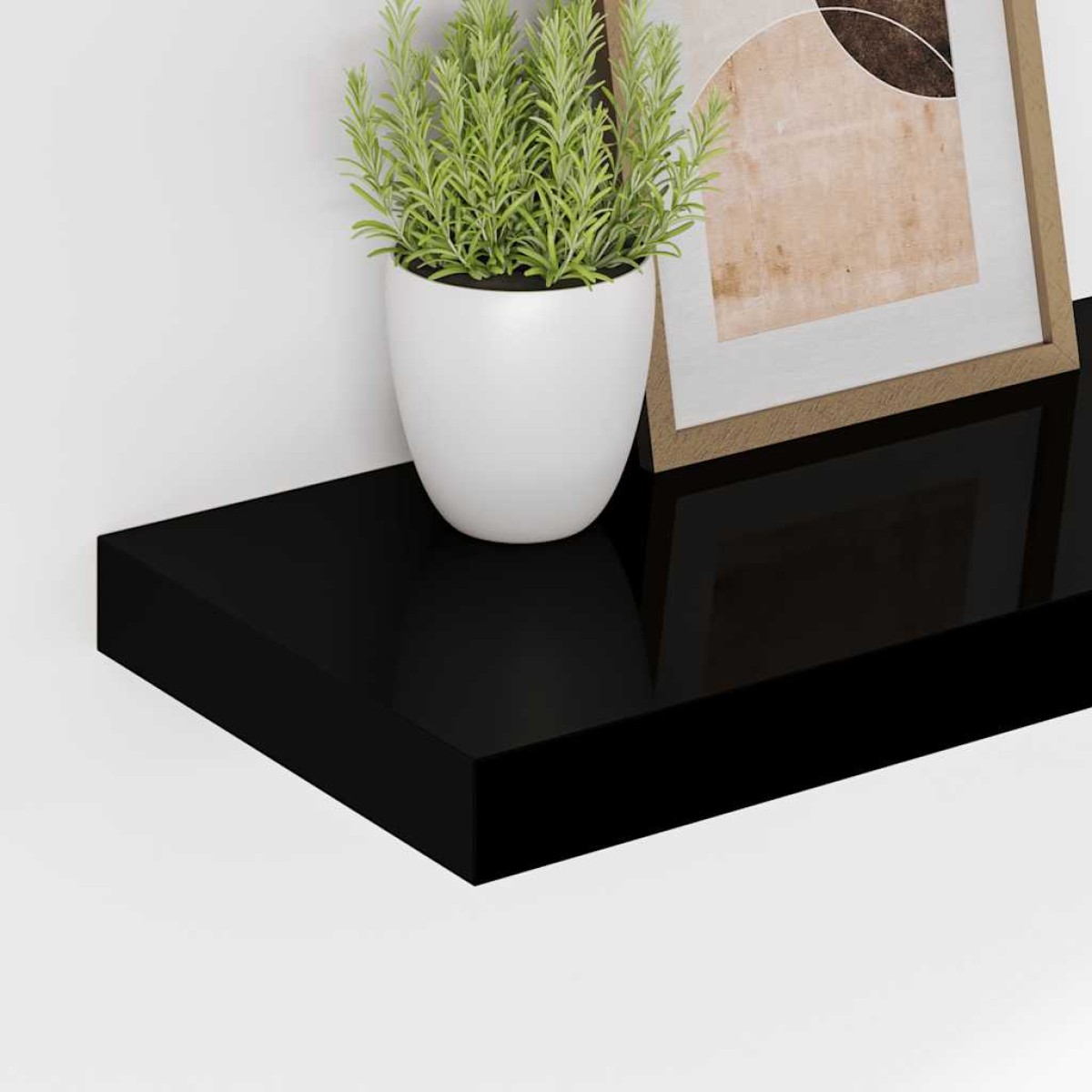 vidaXL Ράφια Τοίχου Γυαλιστερά Μαύρα 4 Τεμάχια 50x23x3,8 εκ. MDF