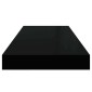 vidaXL Ράφι Τοίχου Γυαλιστερό Μαύρο 60 x 23,5 x 3,8 εκ. MDF