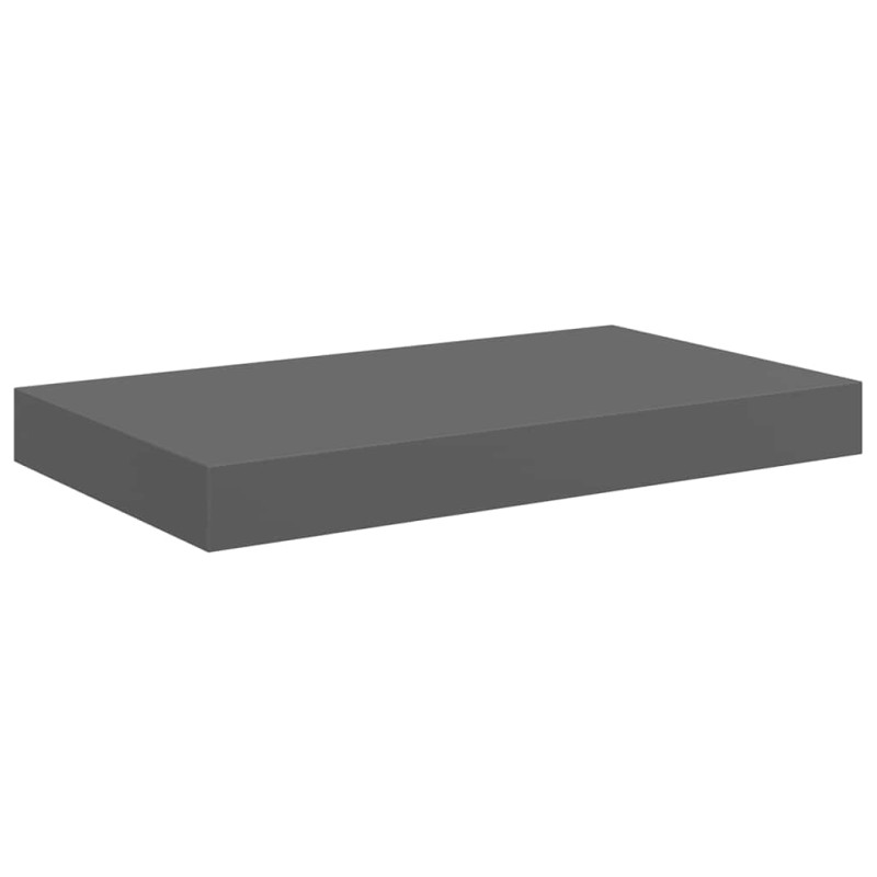 vidaXL Ράφι Τοίχου Γυαλιστερό Γκρι 40x23,5x3,8 εκ. MDF