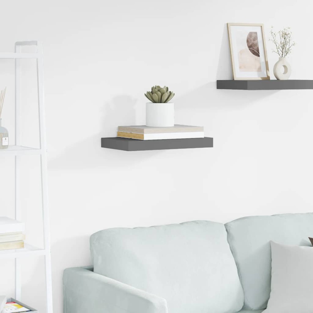 vidaXL Ράφι Τοίχου Γυαλιστερό Γκρι 40 x 23 x 3,8 εκ. MDF