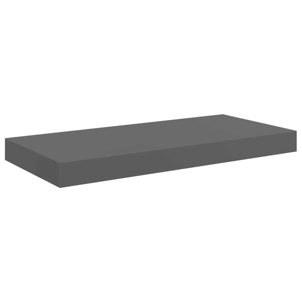 vidaXL Ράφι Τοίχου Γυαλιστερό Γκρι 50x23,5x3,8 εκ. MDF