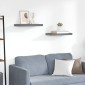 vidaXL Ράφια Τοίχου Γυαλιστερά Γκρι 2 Τεμάχια 50x23x3,8 εκ. MDF
