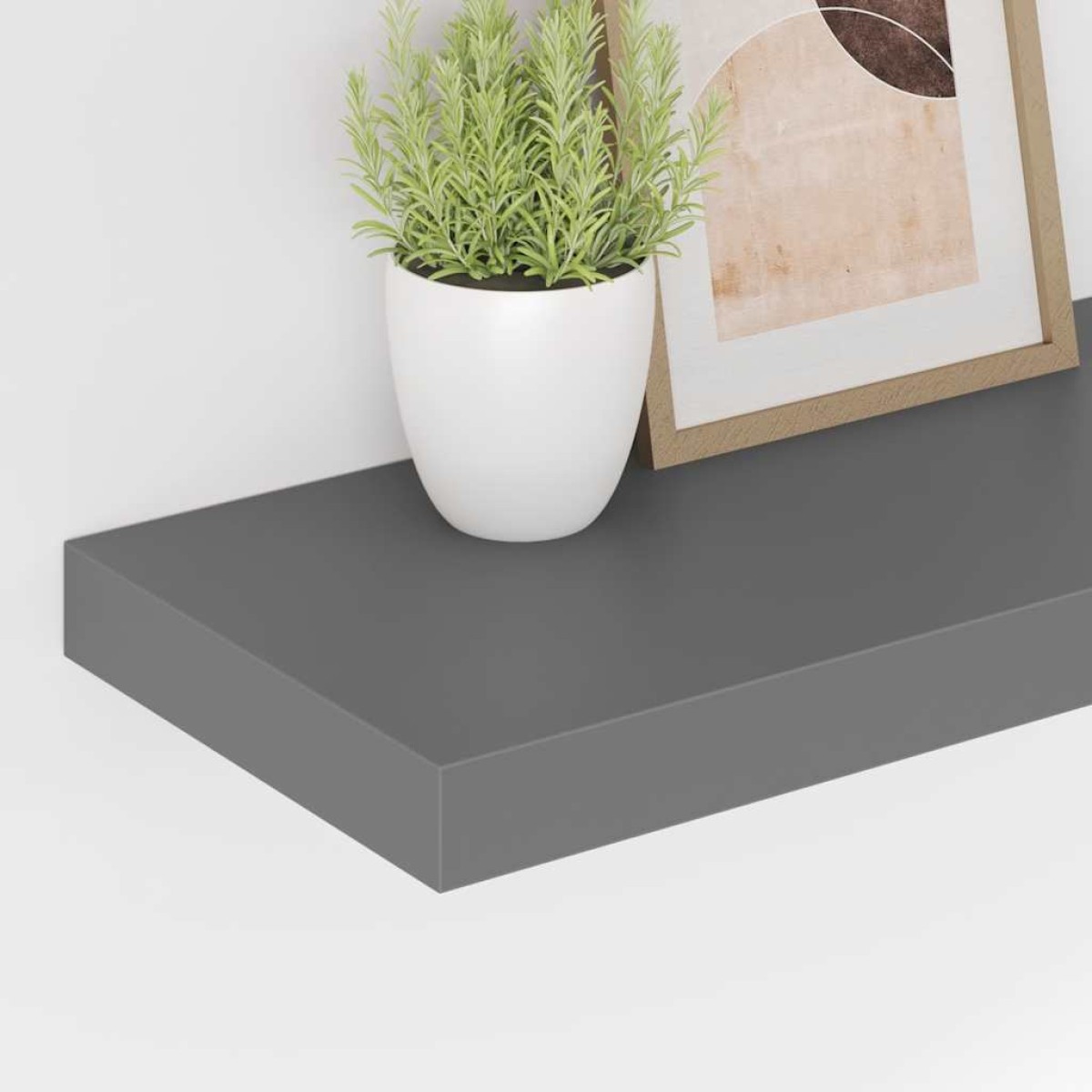 vidaXL Ράφια Τοίχου Γυαλιστερά Γκρι 4 Τεμάχια 50x23x3,8 εκ. MDF