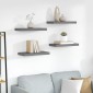 vidaXL Ράφια Τοίχου Γυαλιστερά Γκρι 4 Τεμάχια 50x23x3,8 εκ. MDF