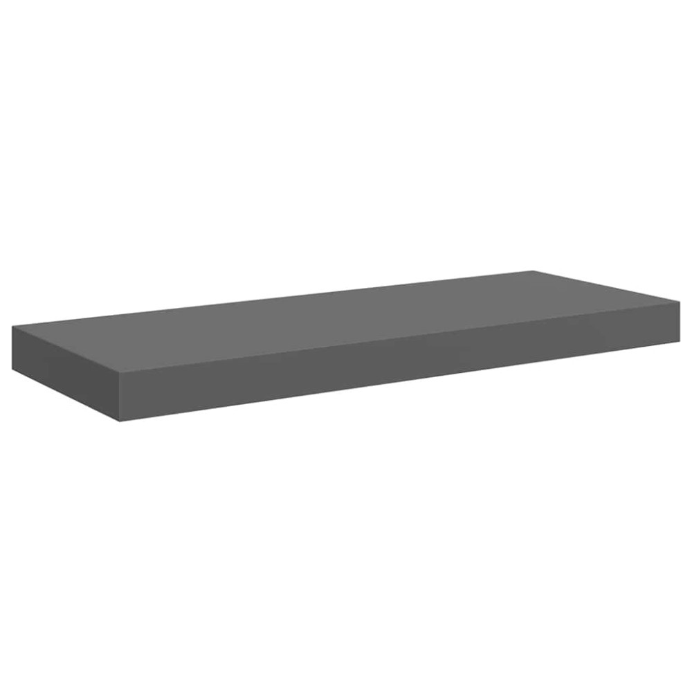 vidaXL Ράφι Τοίχου Γυαλιστερό Γκρι 60x23,5x3,8 εκ. MDF