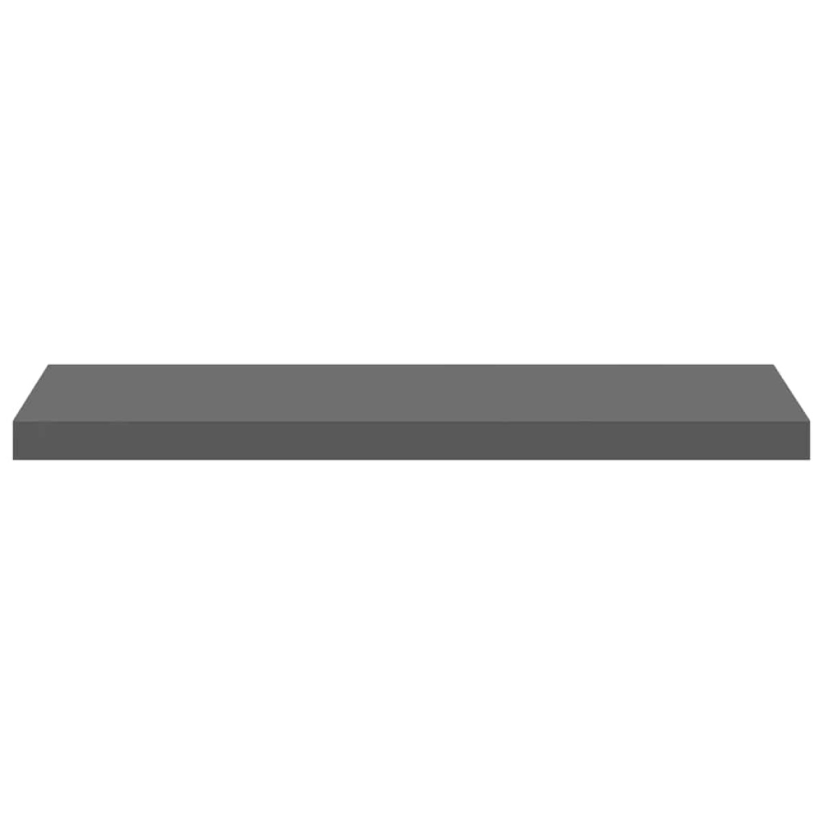vidaXL Ράφι Τοίχου Γυαλιστερό Γκρι 80x23,5x3,8 εκ. MDF