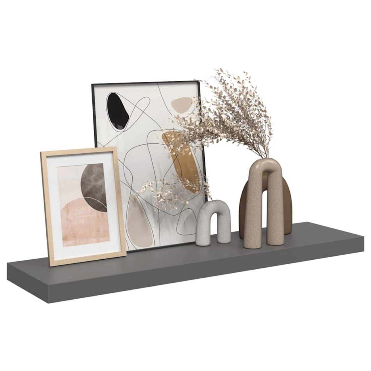 vidaXL Ράφι Τοίχου Γυαλιστερό Γκρι 90 x 23,5 x 3,8 εκ. MDF