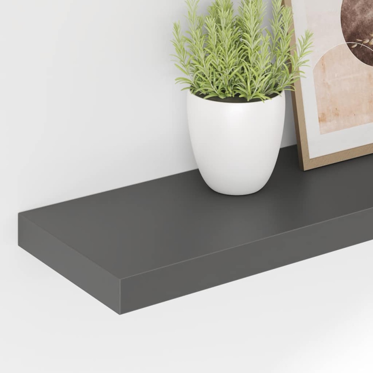 vidaXL Ράφι Τοίχου Γυαλιστερό Γκρι 120x23,5x3,8 εκ. MDF