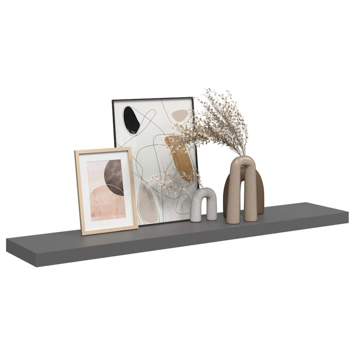 vidaXL Ράφι Τοίχου Γυαλιστερό Γκρι 120x23,5x3,8 εκ. MDF
