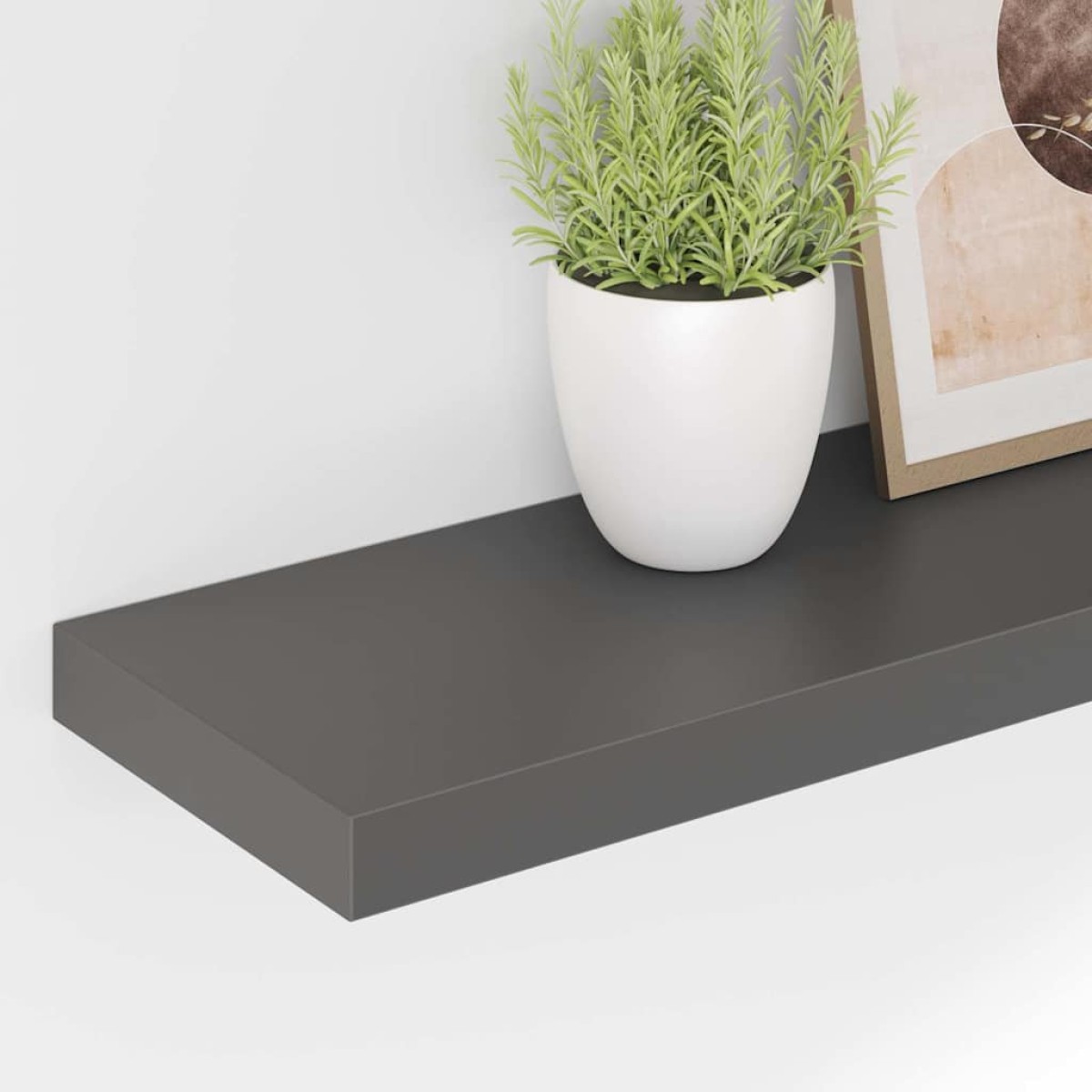 vidaXL Ράφια Τοίχου Γυαλιστερά Γκρι 4 Τεμάχια 120x23,5x3,8 εκ. MDF