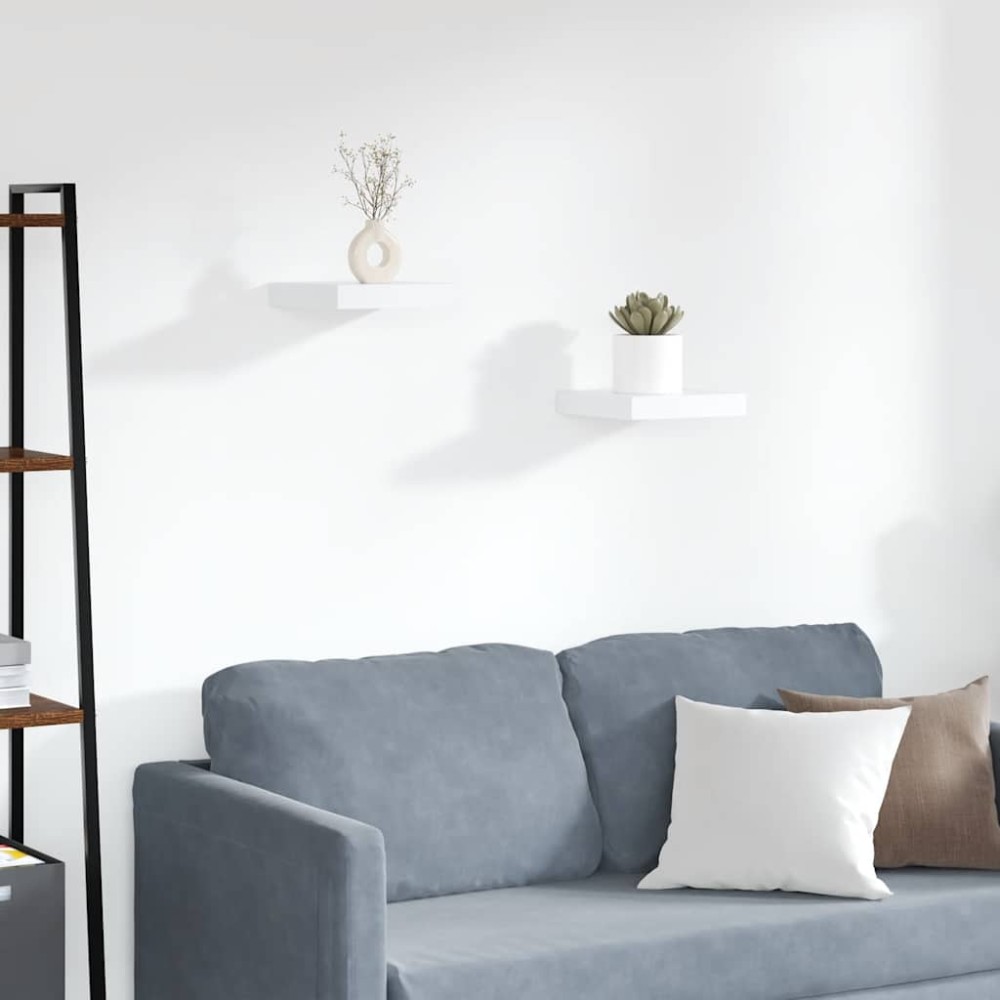 vidaXL Ράφια Τοίχου 2 τεμ. Άσπρα 23x23,5x3,8 εκ. MDF