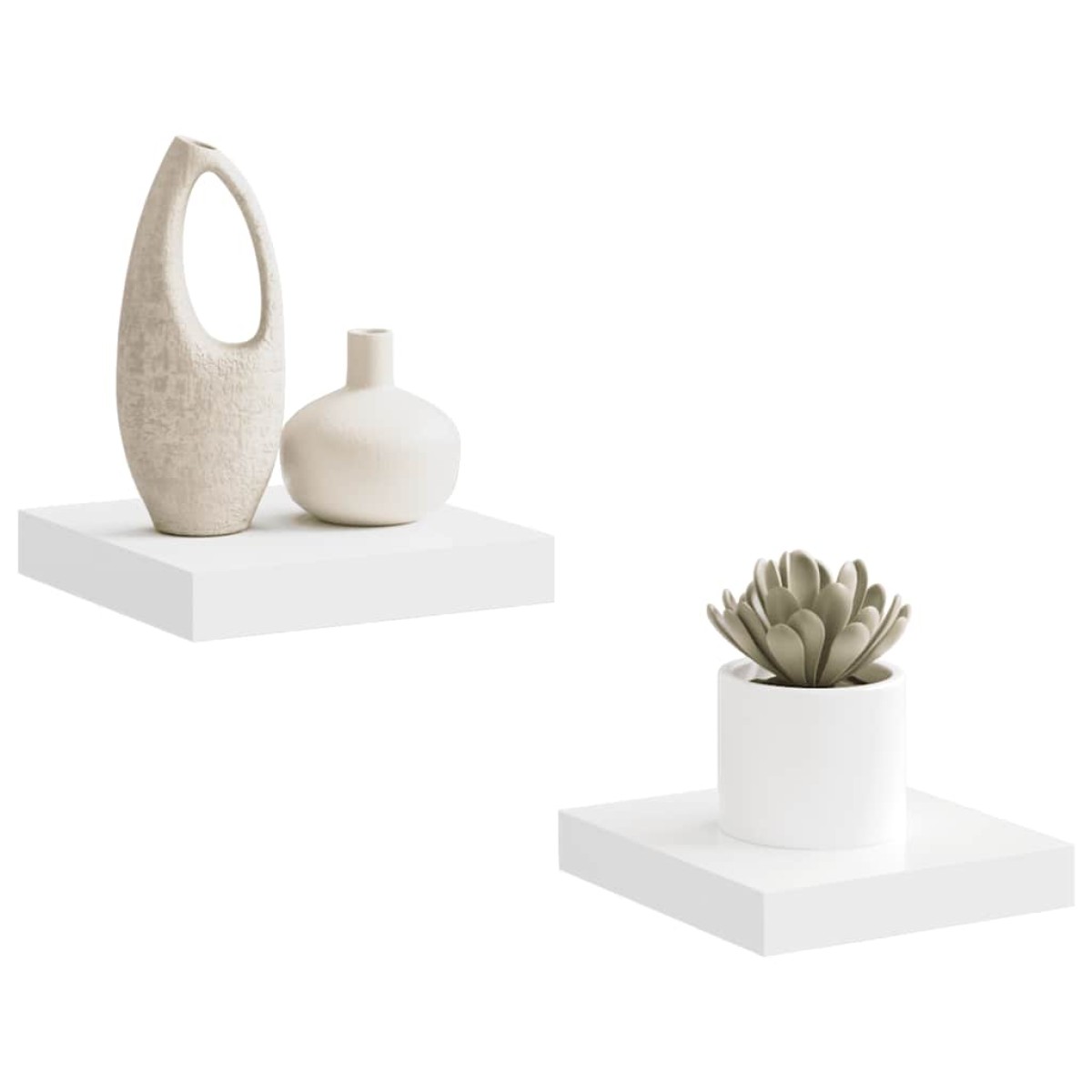 vidaXL Ράφια Τοίχου 2 τεμ. Άσπρα 23x23,5x3,8 εκ. MDF