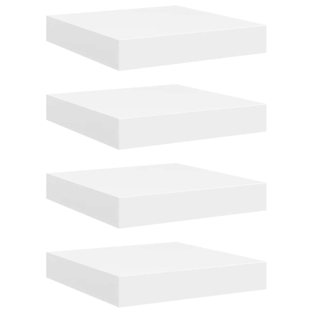 vidaXL Ράφια Τοίχου 4 τεμ. Άσπρα 23x23,5x3,8 εκ. MDF
