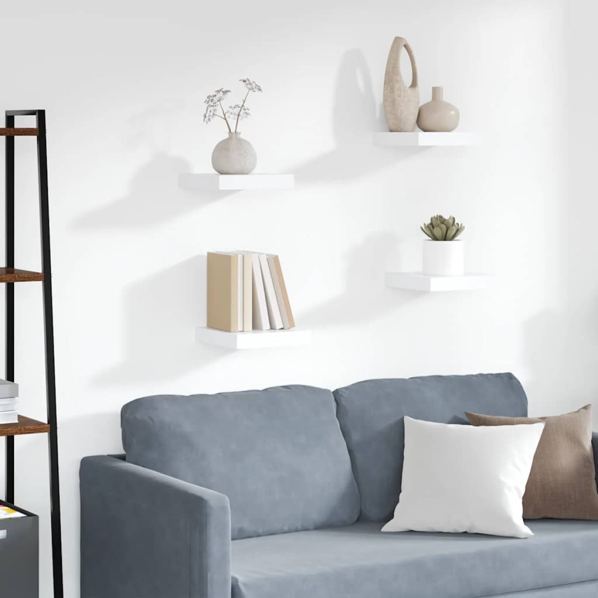 vidaXL Ράφια Τοίχου 4 τεμ. Άσπρα 23x23,5x3,8 εκ. MDF
