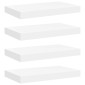 vidaXL Ράφια Τοίχου 4 τεμ. Άσπρα 40x23x3,8 εκ. MDF