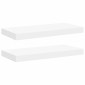 vidaXL Ράφια Τοίχου 2 τεμ. Άσπρα 50x23x3,8 εκ. MDF