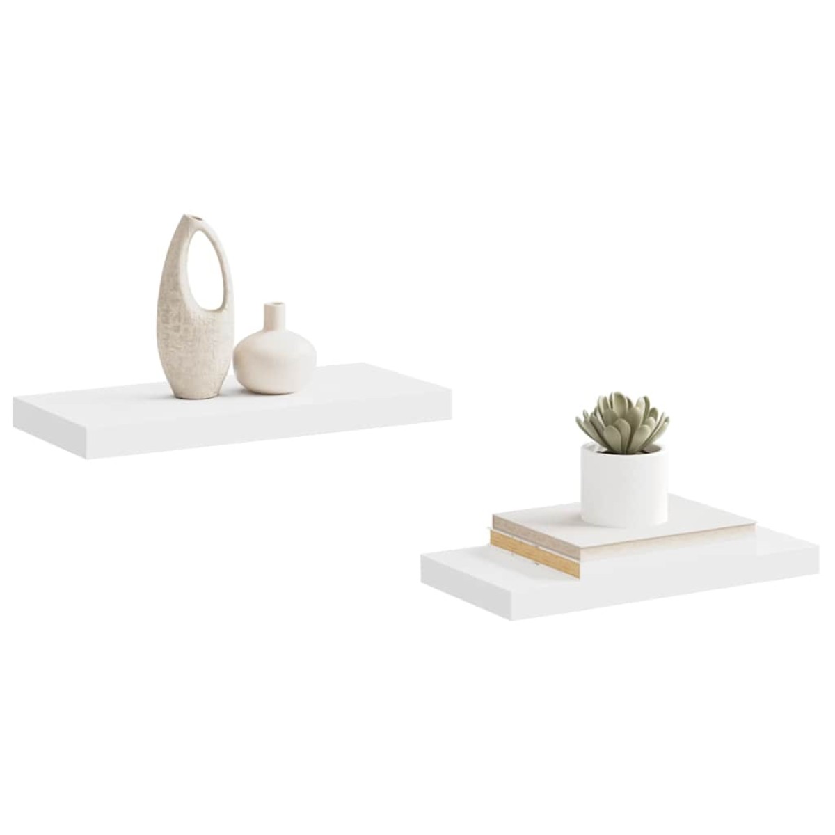 vidaXL Ράφια Τοίχου 2 τεμ. Άσπρα 50x23x3,8 εκ. MDF