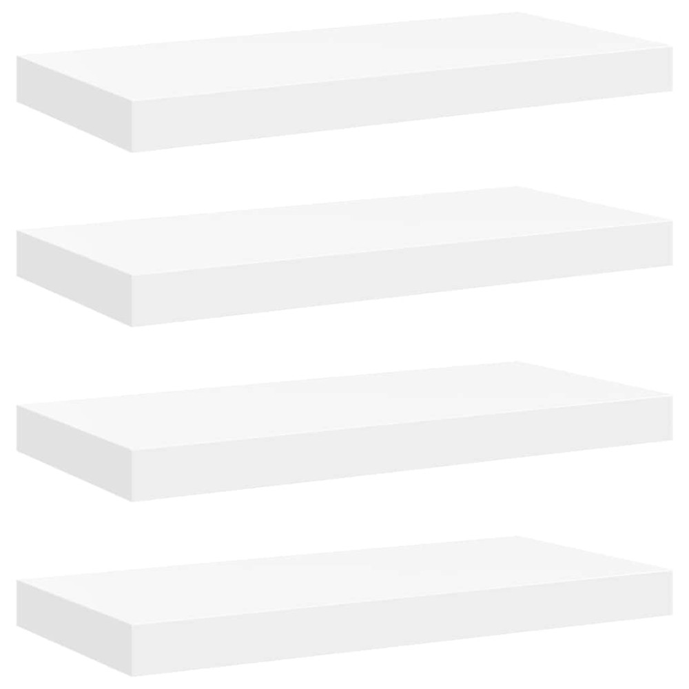 vidaXL Ράφια Τοίχου 4 τεμ. Λευκά 50x23,5x3,8 εκ. MDF