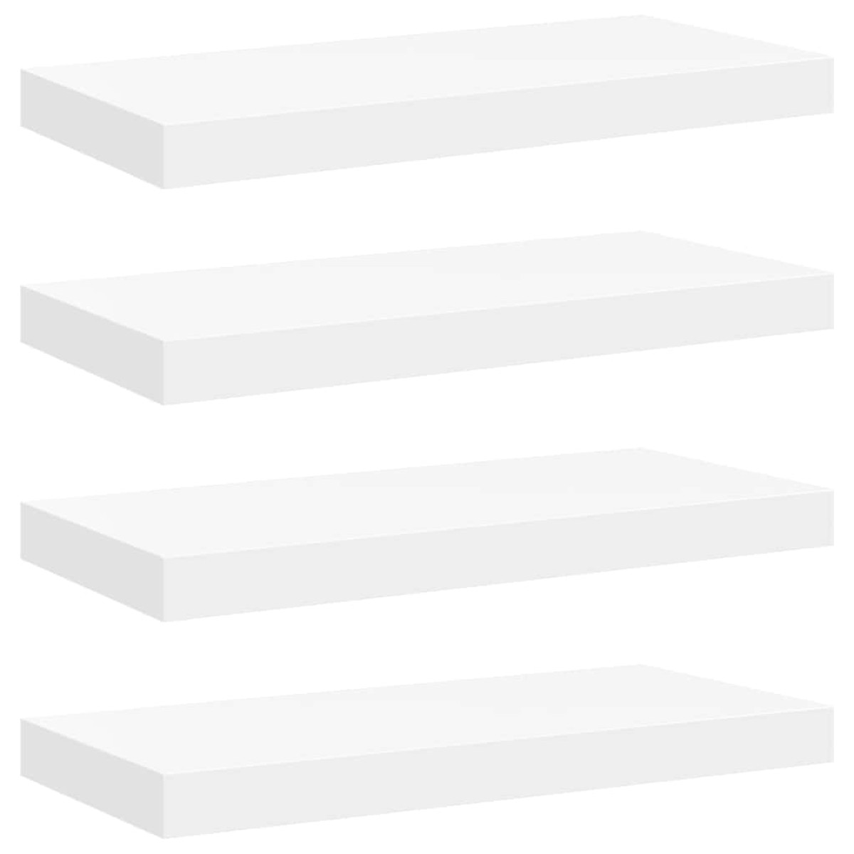 vidaXL Ράφια Τοίχου 4 τεμ. Λευκά 50 x 23 x 3,8 εκ. MDF
