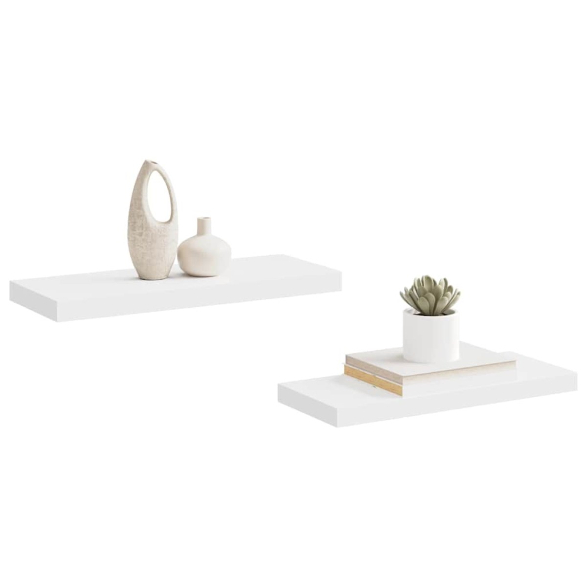 vidaXL Ράφια Τοίχου 2 τεμ. Άσπρα 60 x 23,5 x 3,8 εκ. MDF