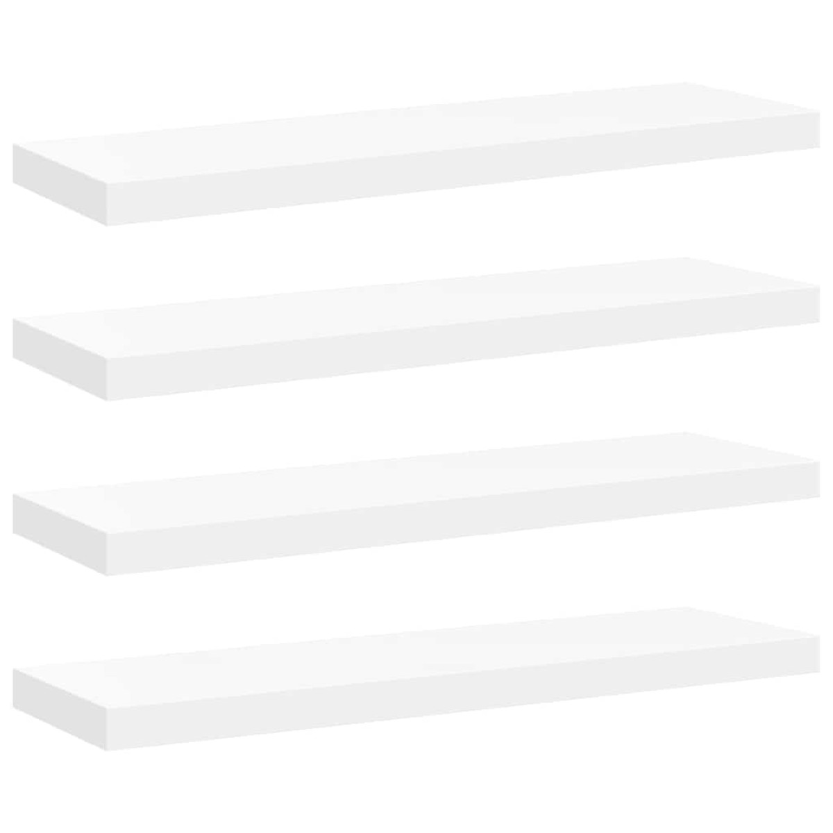 vidaXL Ράφια Τοίχου 4 τεμ. Άσπρα 80x23,5x3,8 εκ. MDF