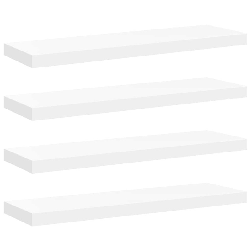vidaXL Ράφια Τοίχου 4 τεμ. Άσπρα 80x23,5x3,8 εκ. MDF