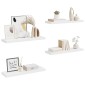 vidaXL Ράφια Τοίχου 4 τεμ. Άσπρα 80x23,5x3,8 εκ. MDF