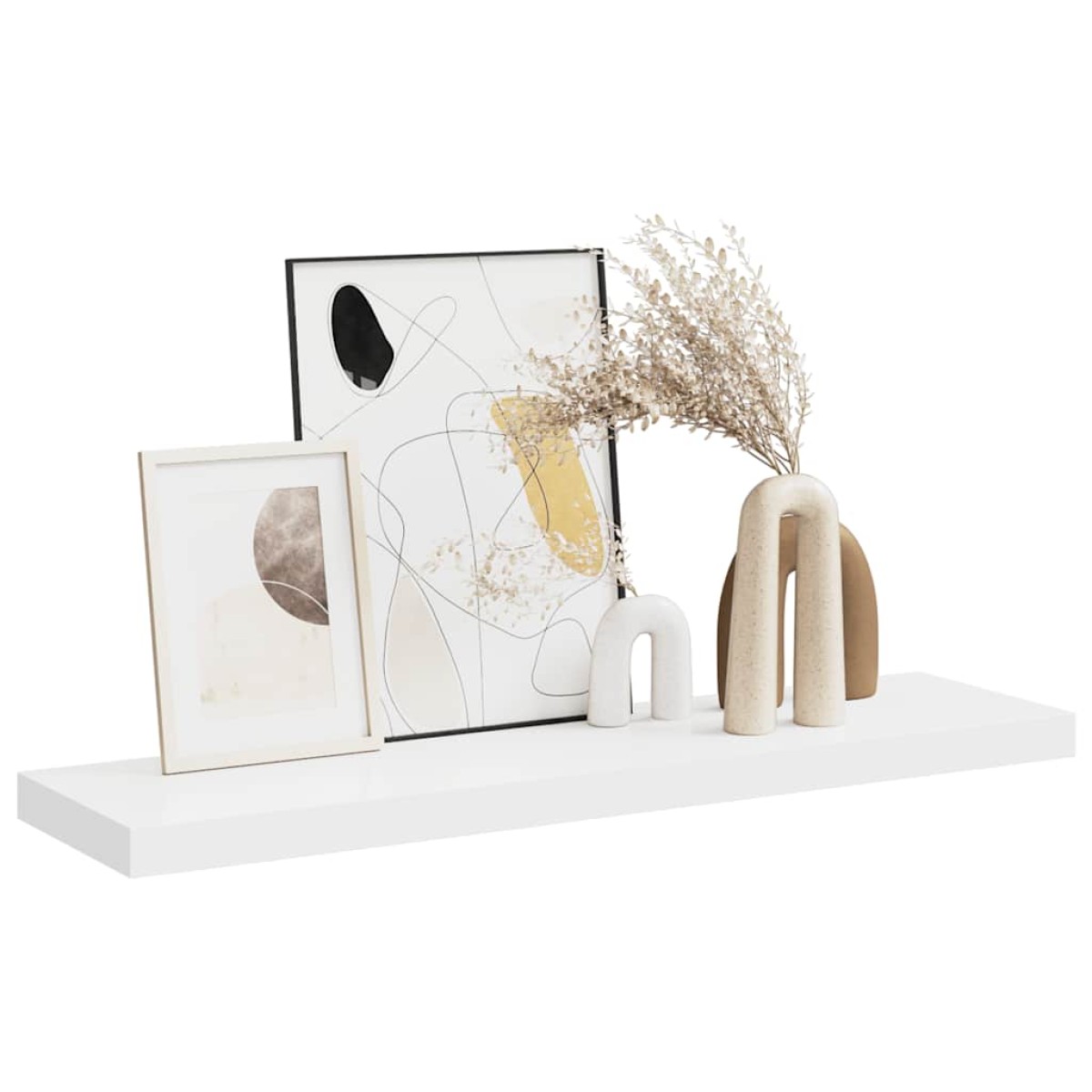 vidaXL Ράφι Τοίχου Άσπρο 90x23,5x3,8 εκ. MDF