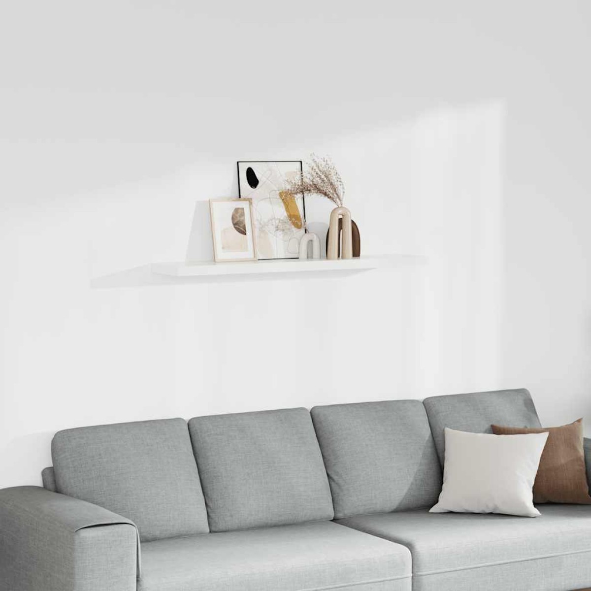 vidaXL Ράφι Τοίχου Άσπρο 120x23,5x3,8 εκ. MDF